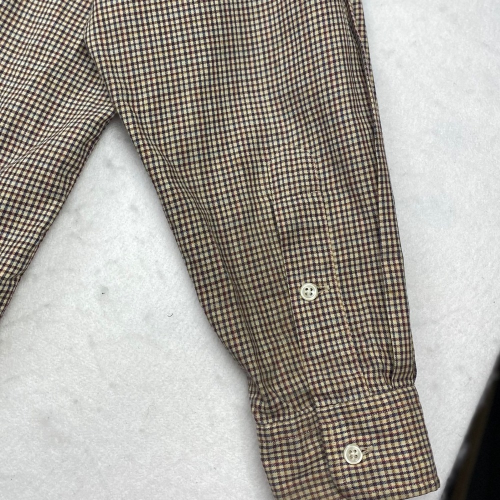 Vintage Ralph Lauren Blake Mens Large Brown Check Long Sleeve Button Down Shirt - Picture 12 of 15